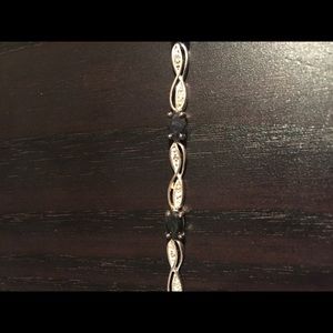 Silver and sapphire bracelet